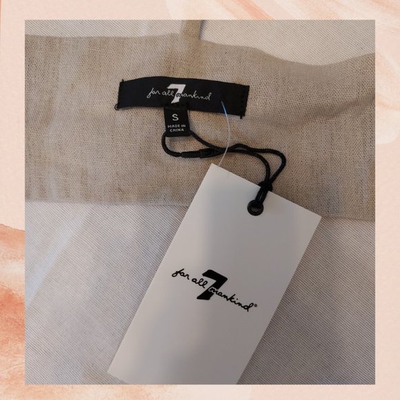 7 For All Mankind Khaki Linen Cut-Out Spaghetti Strap Bustier - Picture 3 of 6